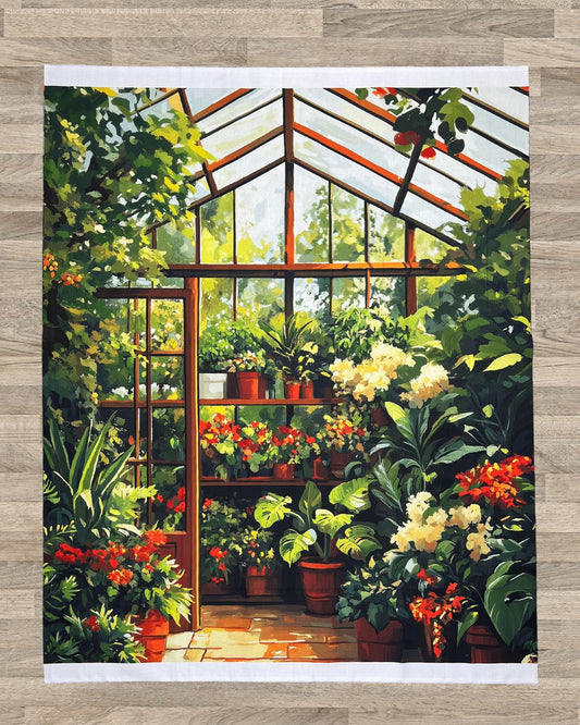 The Secret Garden Greenhouse Quilt Panel: A Secret Garden in Fabric