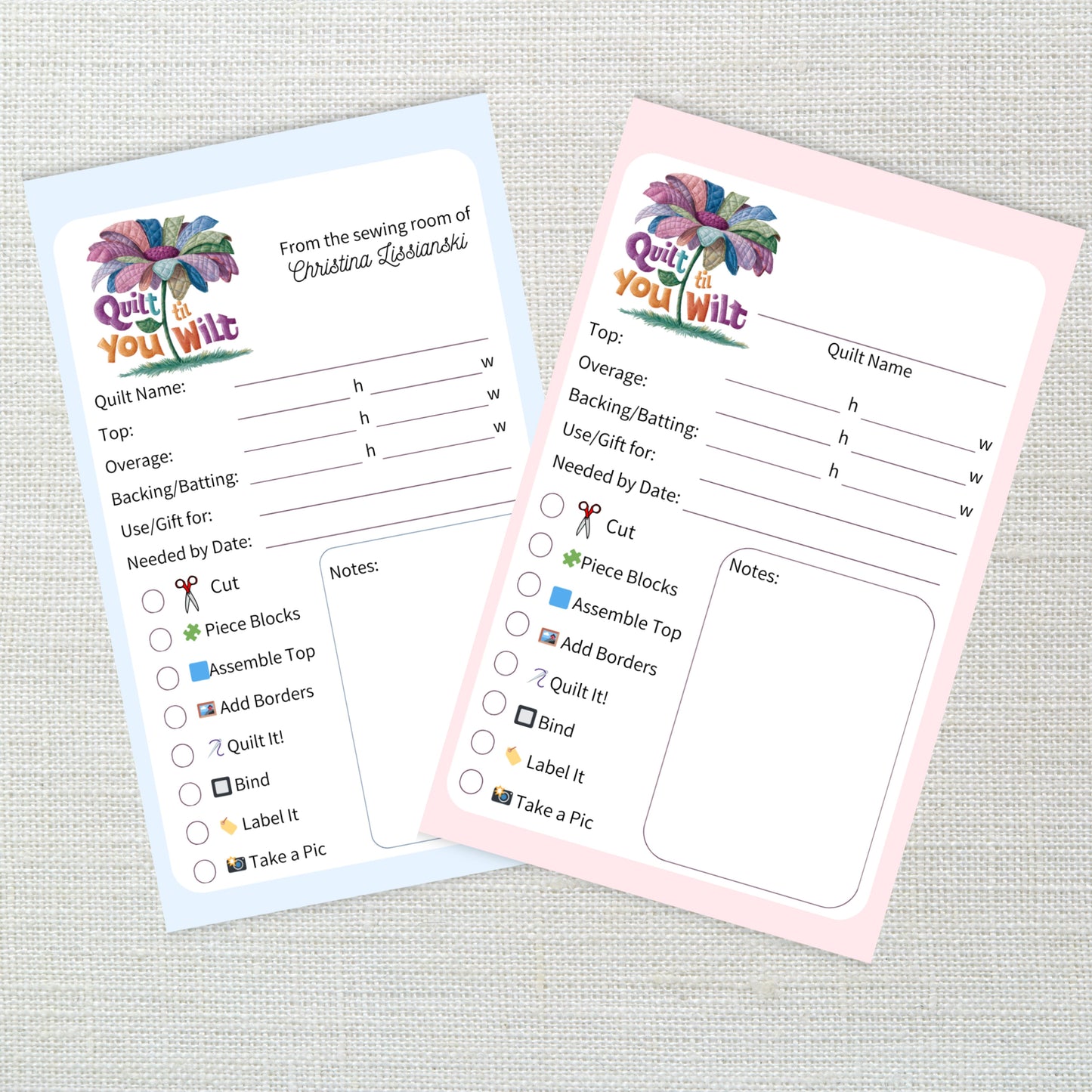 Quilt ‘Til You Wilt Handmade Quilting Project Planner - Track Your WIPs & UFOs (Personalization available)