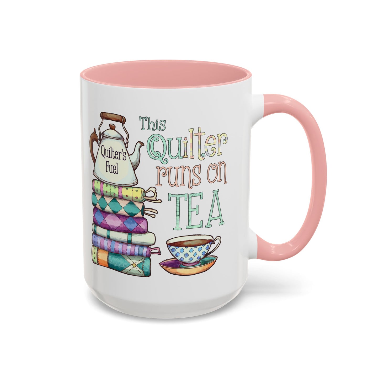 This Quilter Runs on Tea – Funny Quilting Ceramic Mug for Tea Lovers