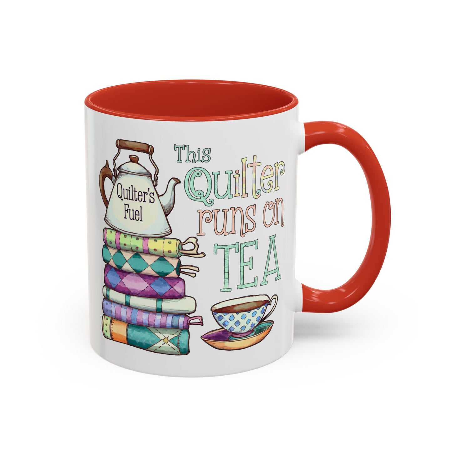 This Quilter Runs on Tea – Funny Quilting Ceramic Mug for Tea Lovers