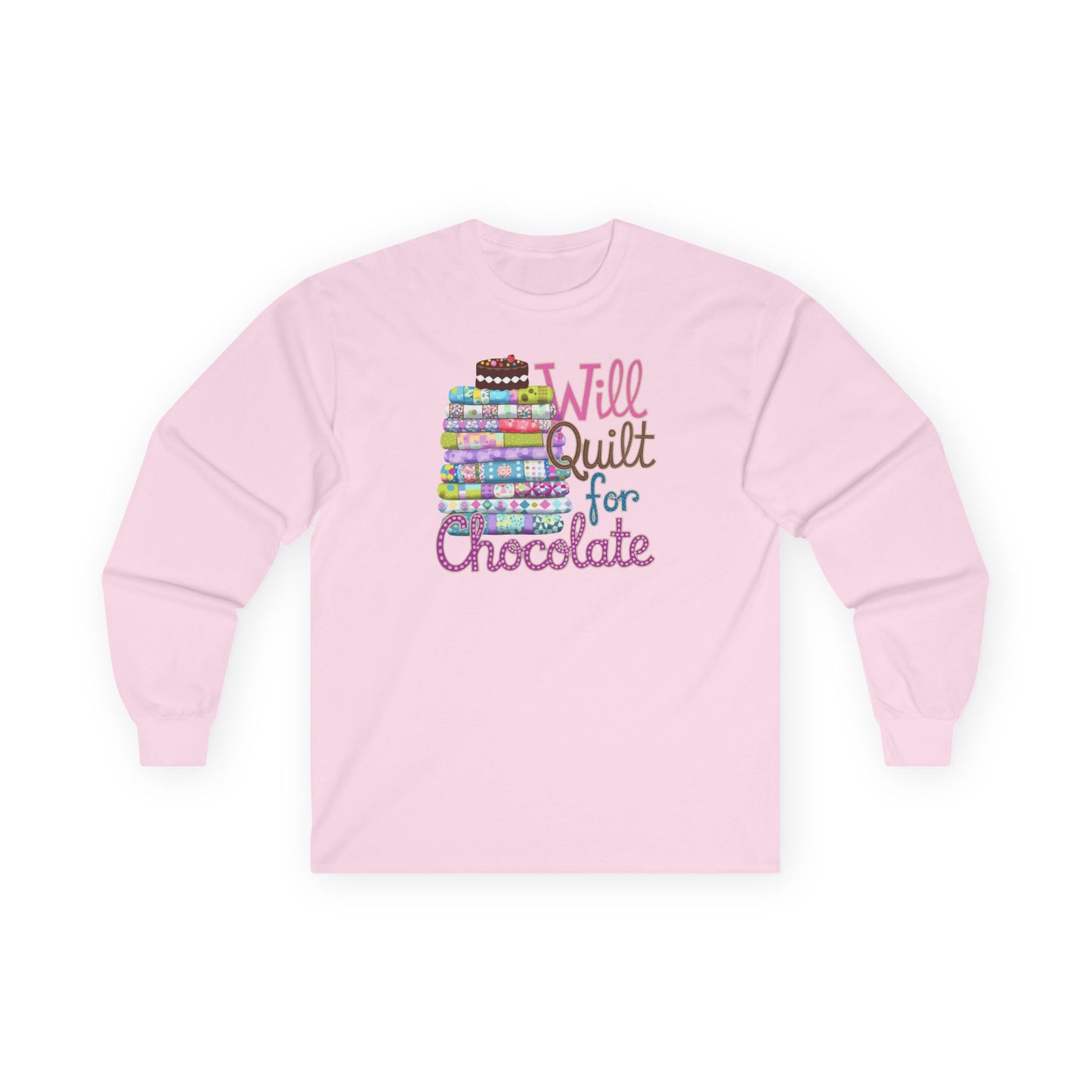 Will Quilt for Chocolate Long-Sleeve Tee – Sweet Quilter Style