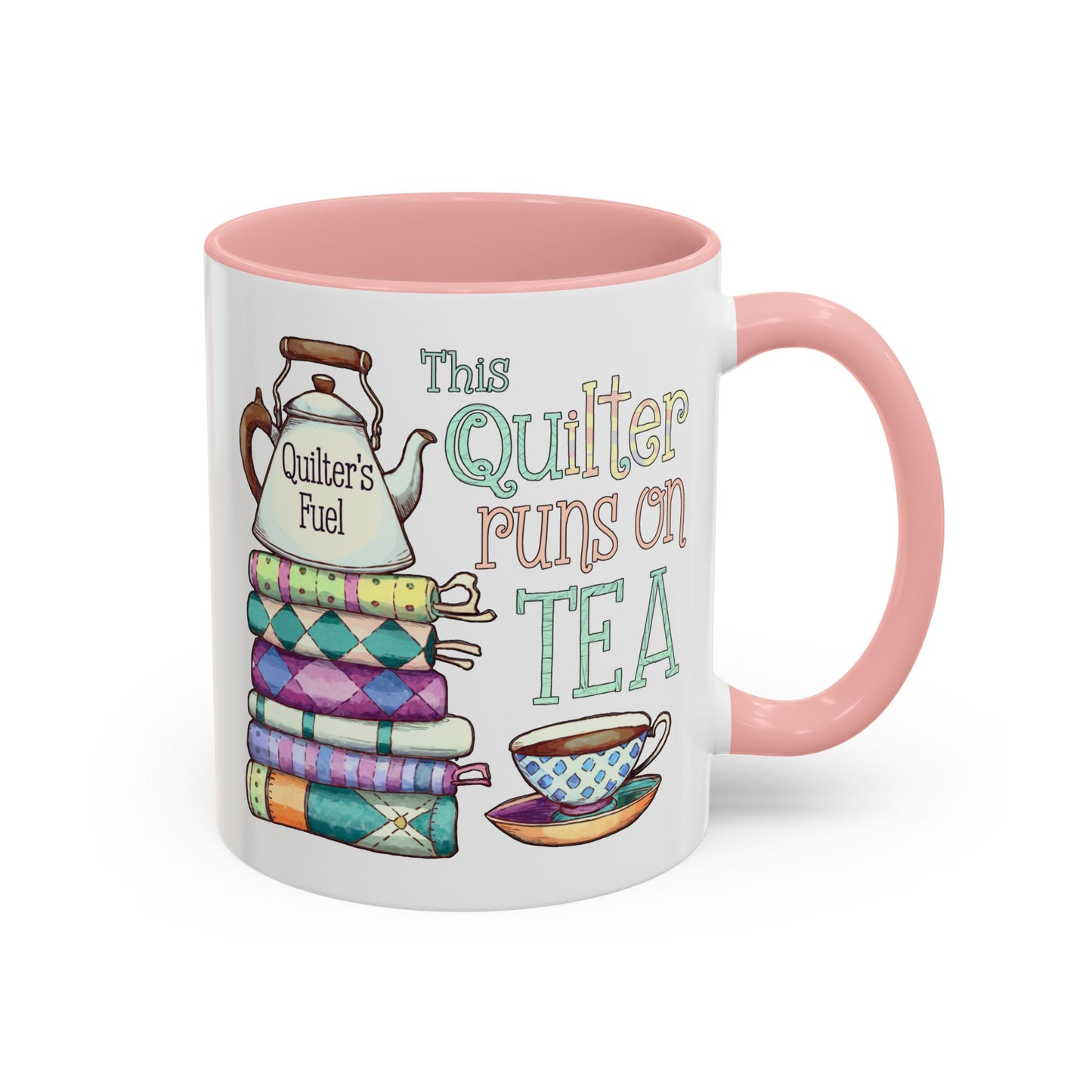 This Quilter Runs on Tea – Funny Quilting Ceramic Mug for Tea Lovers