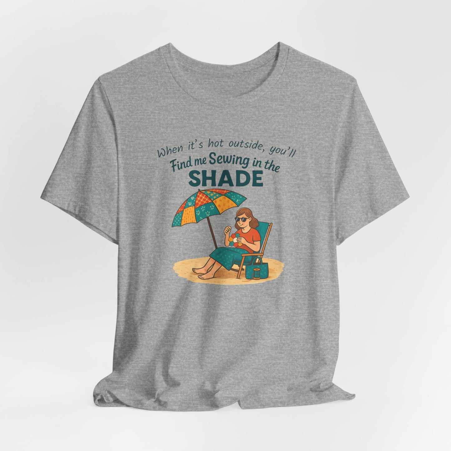 Sewing in the Shade EPP T-Shirt β Funny Summer Shirt for English Paper Piecing Quilters