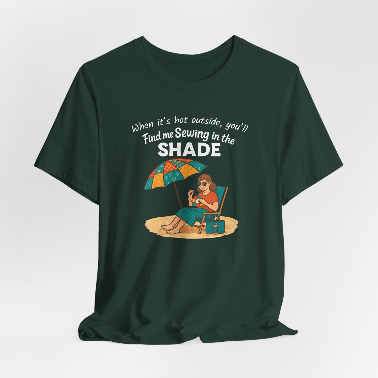 Sewing in the Shade EPP T-Shirt β Funny Summer Shirt for English Paper Piecing Quilters
