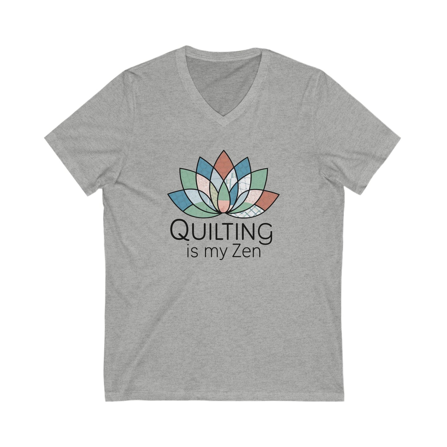 Quilting Is My Zen V-Neck T-Shirt – Mindful Quilting Tee for Calm Stitchers