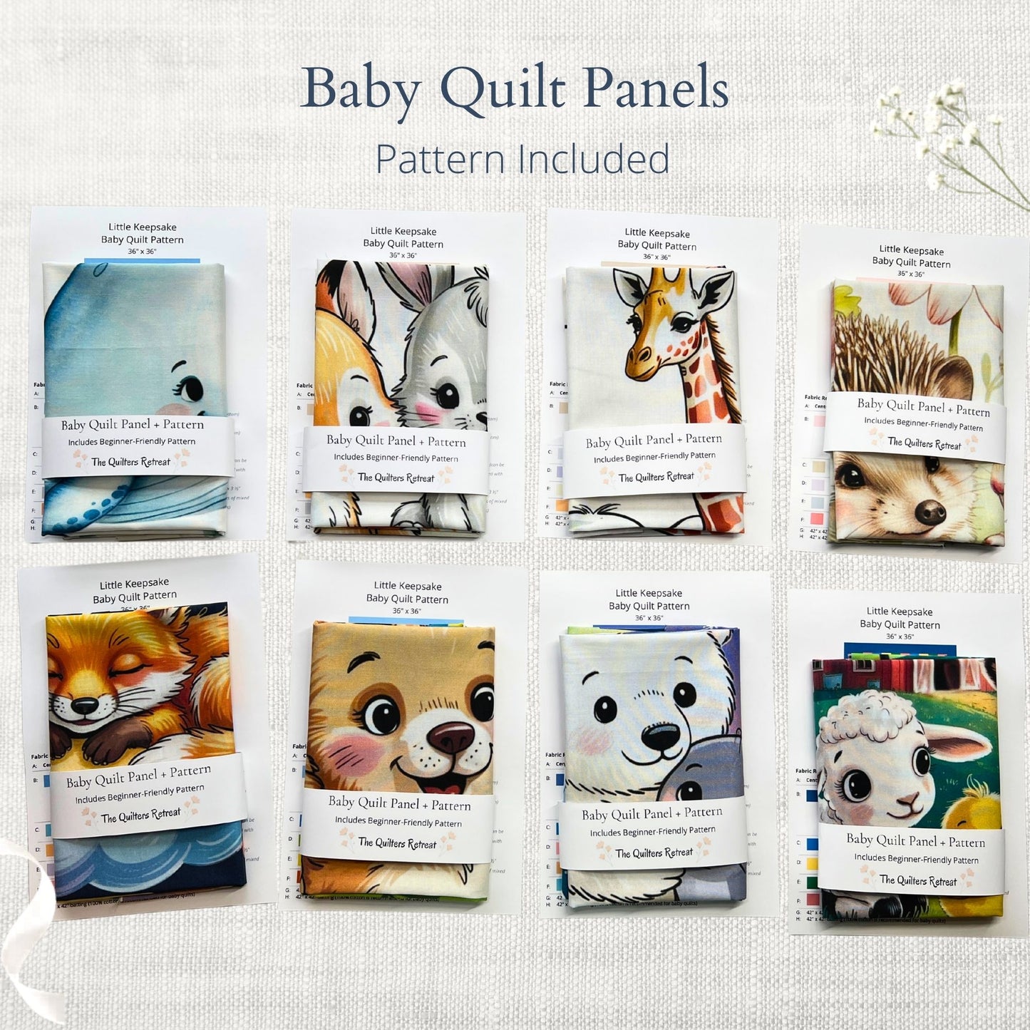 Tiny Tea Time Friends Baby Quilt Panel + Pattern