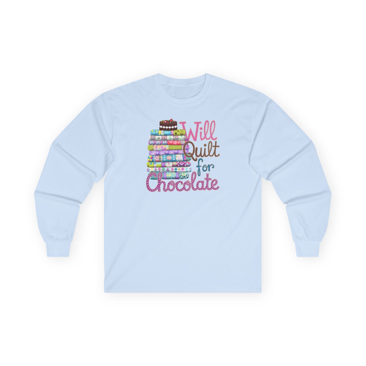 Will Quilt for Chocolate Long-Sleeve Tee – Sweet Quilter Style
