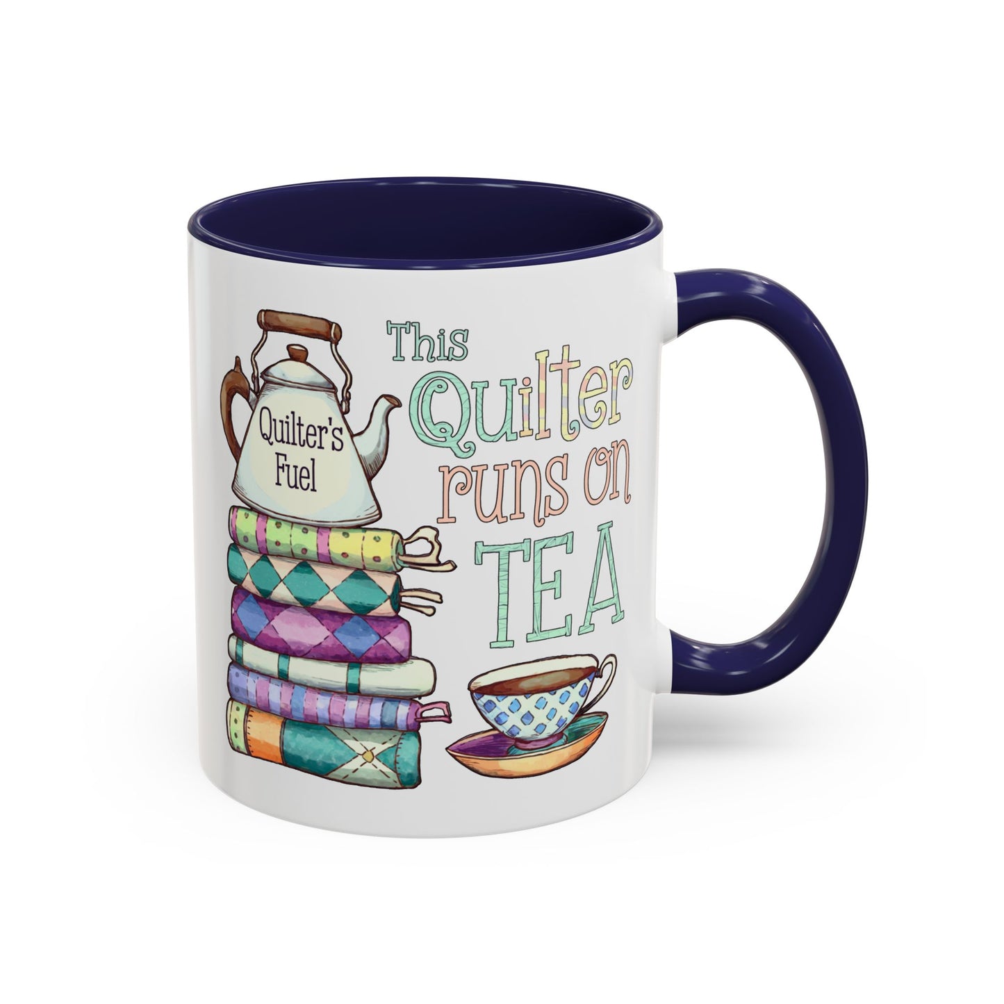 This Quilter Runs on Tea – Funny Quilting Ceramic Mug for Tea Lovers