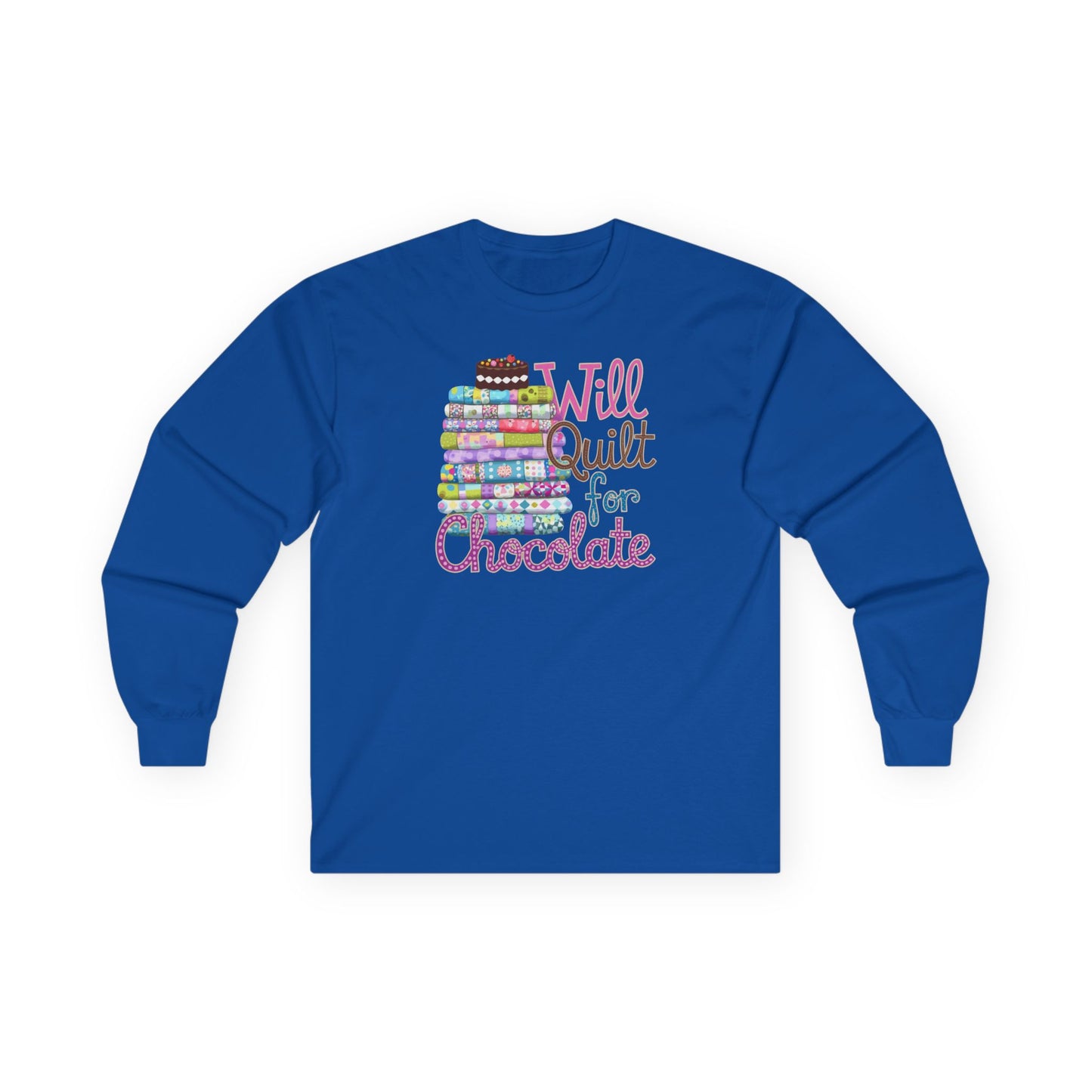 Will Quilt for Chocolate Long-Sleeve Tee – Sweet Quilter Style