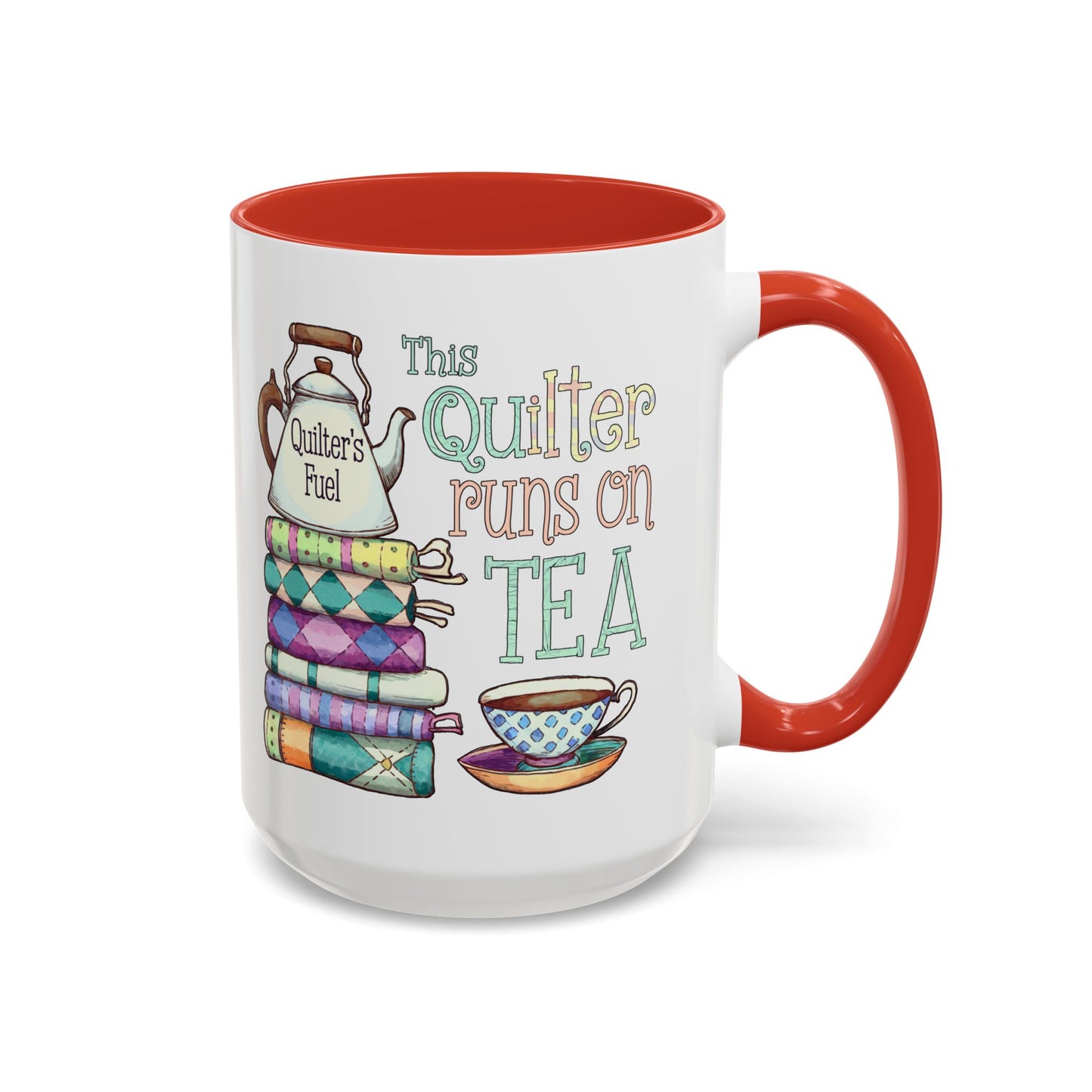 This Quilter Runs on Tea – Funny Quilting Ceramic Mug for Tea Lovers