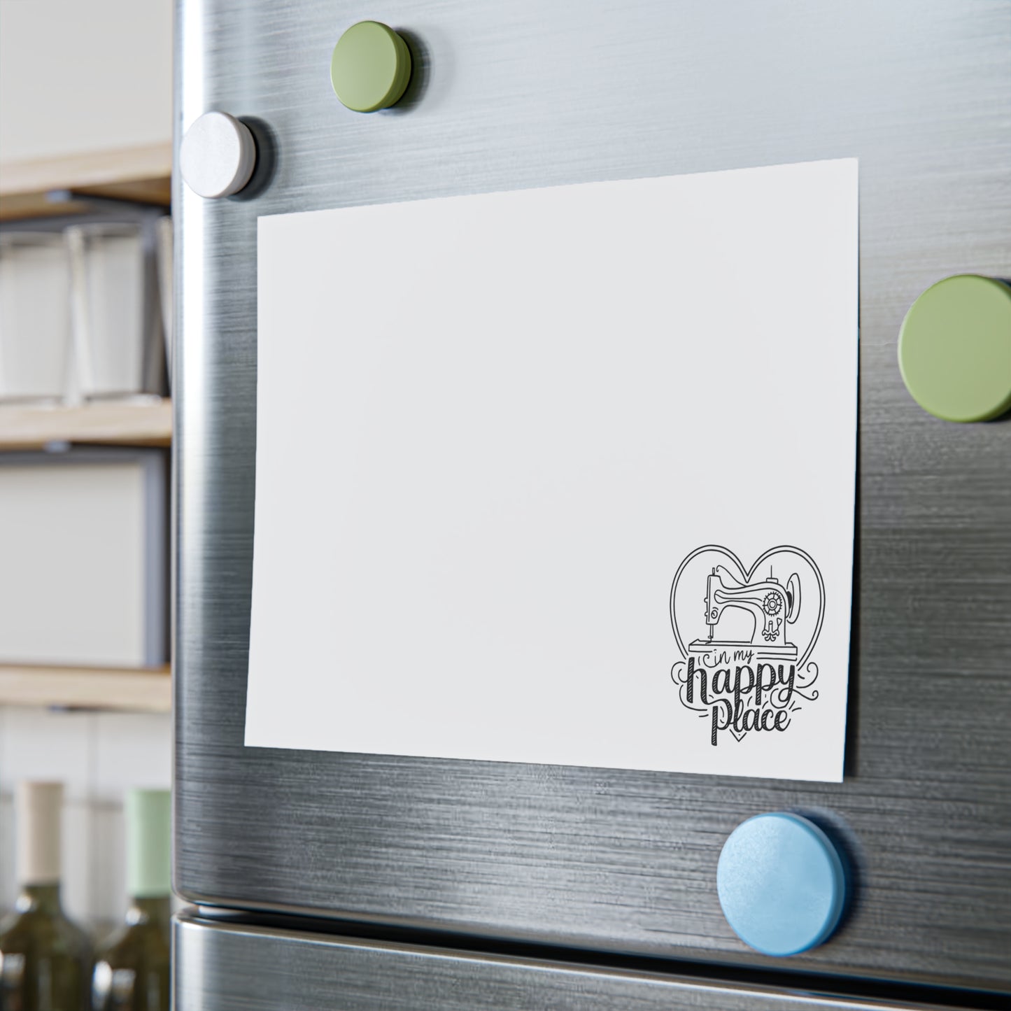 Funny Quilting notepads with a delightful quilting theme. Capture your thoughts, ideas, and quilting plans with our "In My Happy Place" Post-it Notes! Featuring a charming sewing machine illustration inside a heart, these sticky notes bring a touch of joy to your workspace.