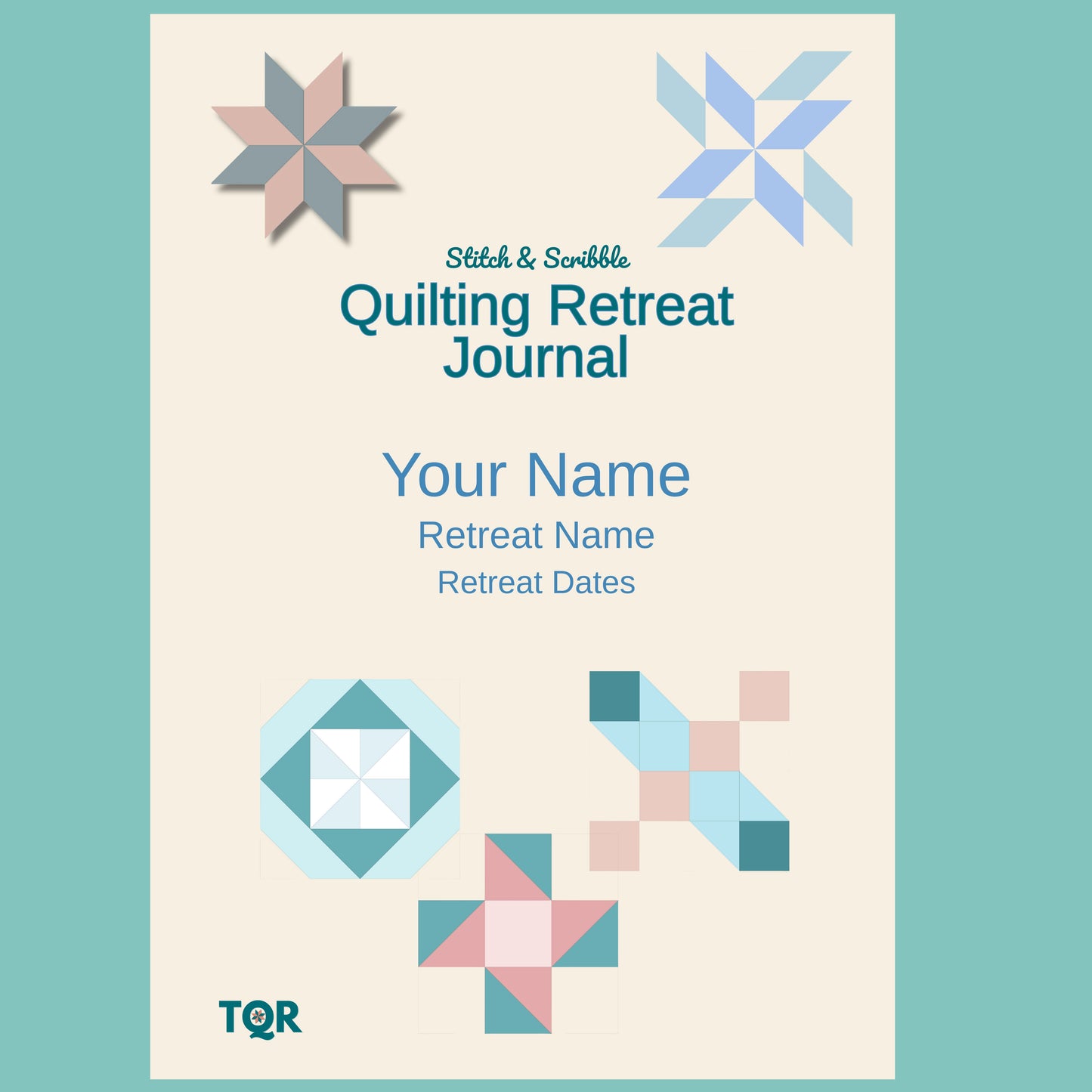 Stitch & Scribble Quilting Retreat Journal – Funny & Personalized Quilt Planner for Retreats – Travel Organizer for Quilters