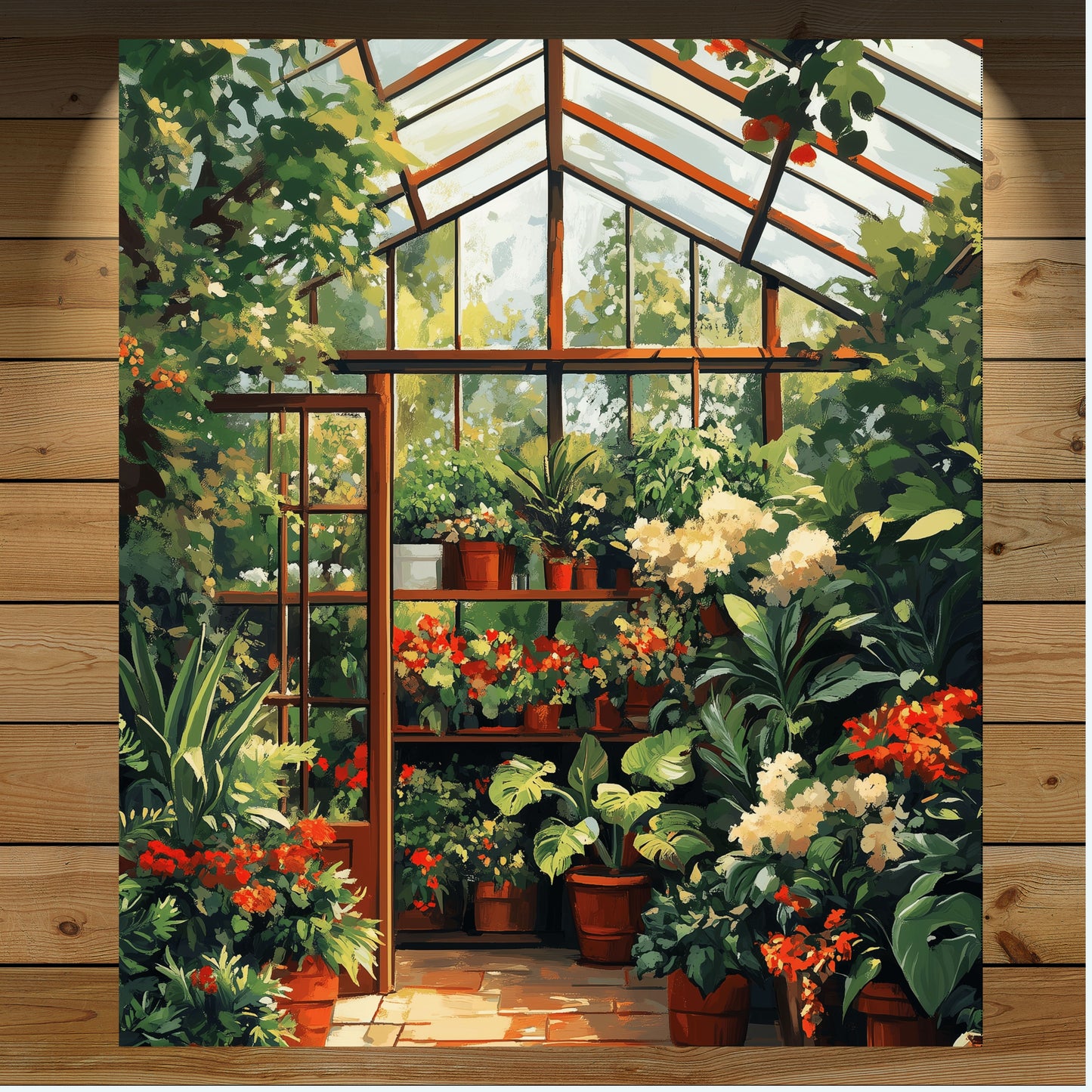 The Secret Greenhouse Quilt Panel – 36” x 42” Nature-Inspired Fabric Panel with Pattern