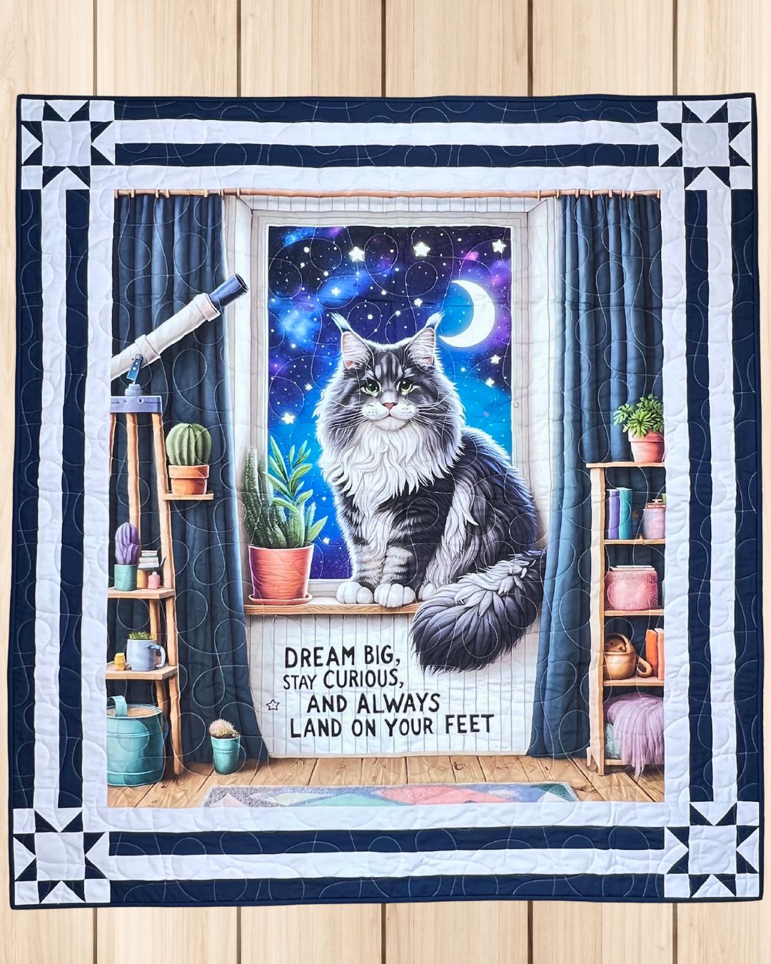 Dream Big Cat Beginner Quilt Kit – 48” x 53”