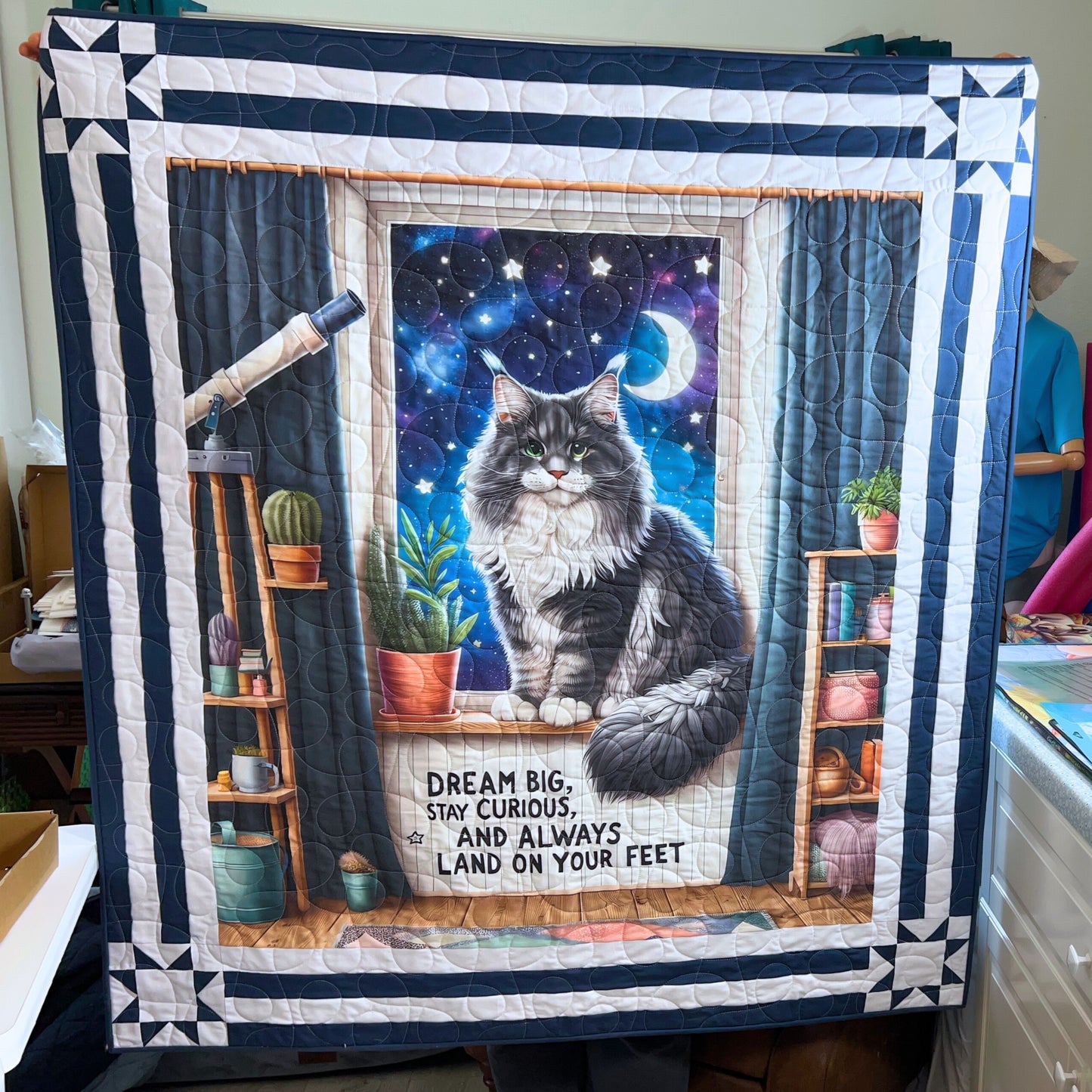 Dream Big Cat Beginner Quilt Kit – 48” x 53”
