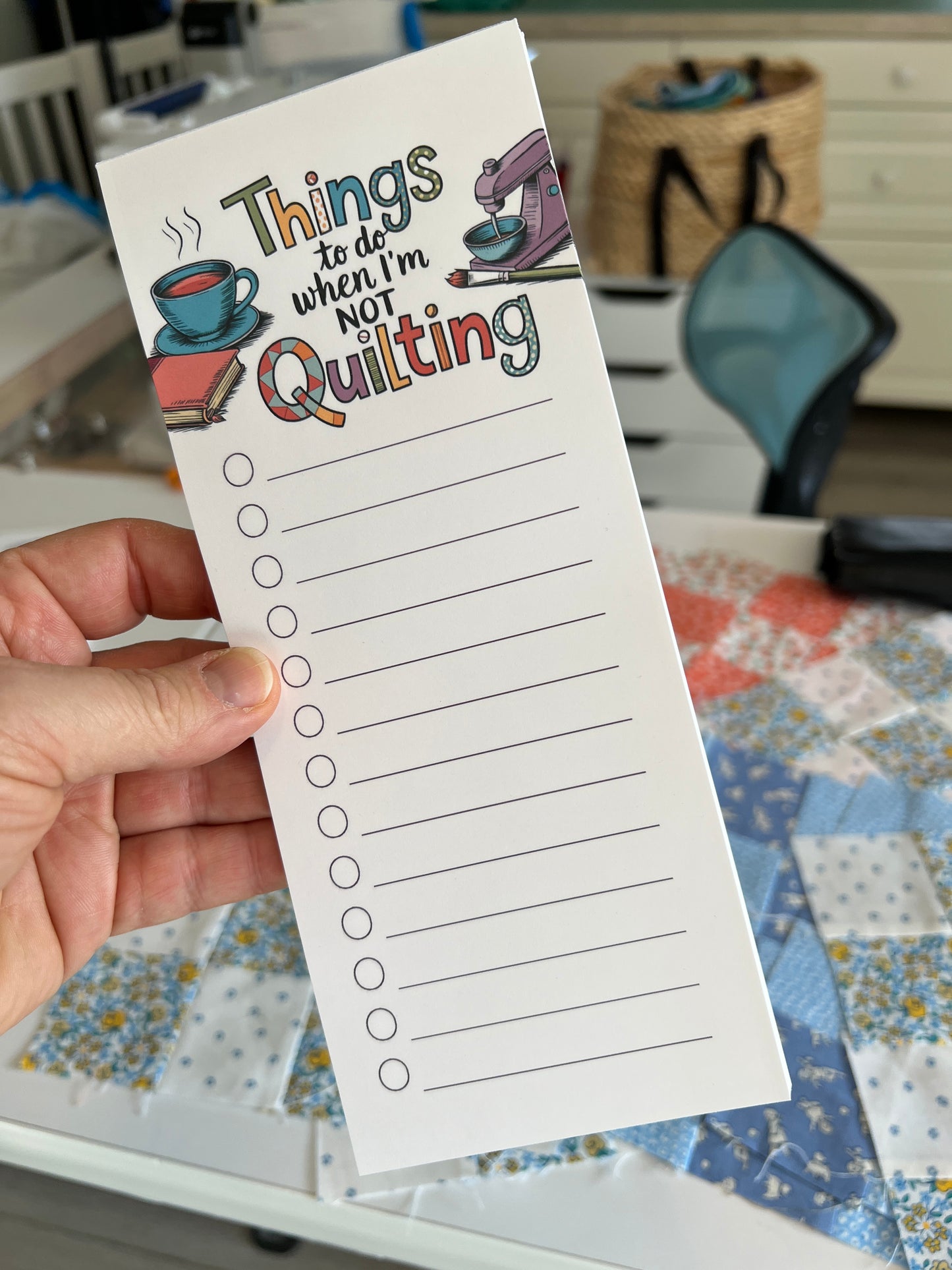 Funny Quilting To-Do List Notepads – 40-Page Slim Pocket-Size Notebooks with Fun Quilty Designs for Quilters
