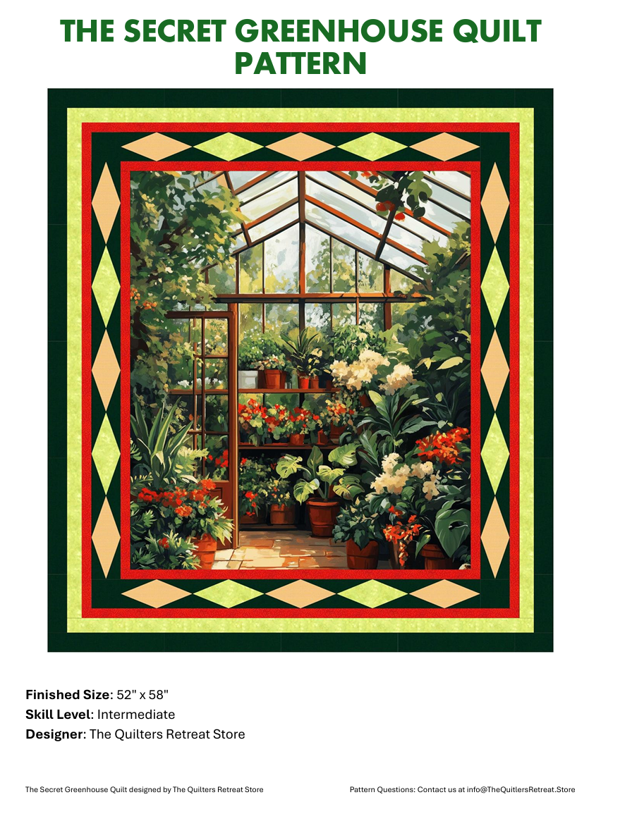 The Secret Greenhouse Quilt Pattern – Free Quilt Pattern - PDF Download