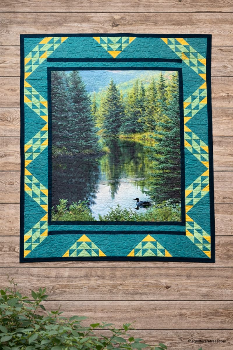 Balsam & Loon Lake Quilt Kit – Meadowlight Pattern Edition – Includes Panel, Coordinated Fabric and Pattern