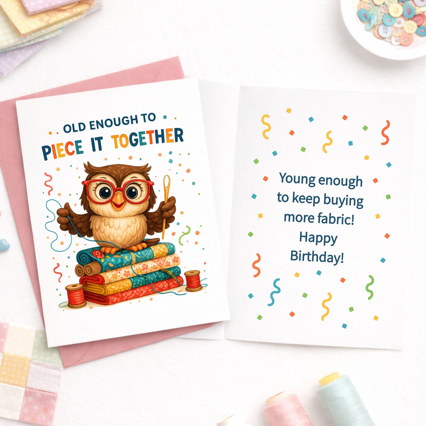 Birthday Card Set for Quilters – 3-Pack Funny Quilting Greeting Cards