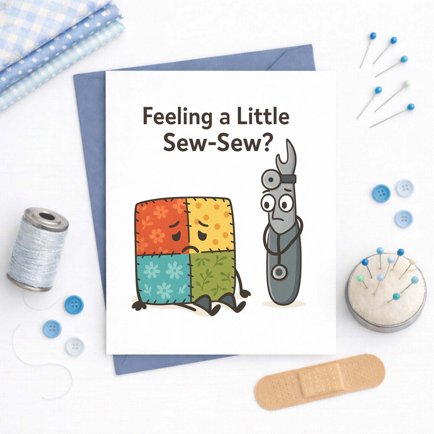 Get Well Card Set for Quilters – 3-Pack Funny Quilting Greeting Cards