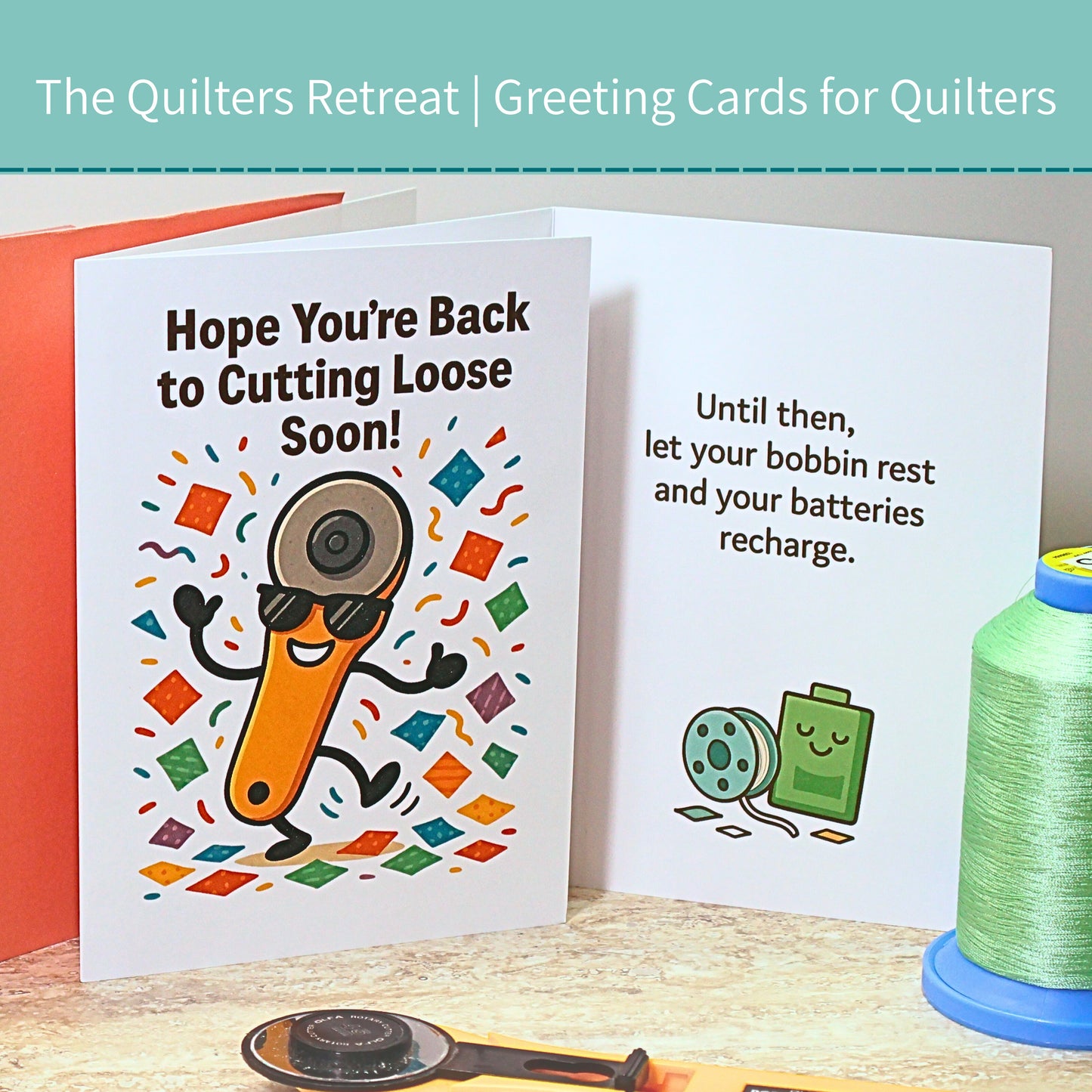 Get Well Card Set for Quilters – 3-Pack Funny Quilting Greeting Cards