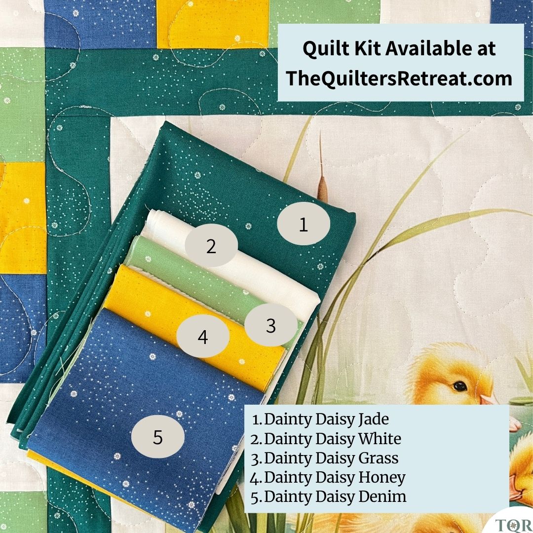 Little Marsh Ducklings Baby Quilt Panel + Pattern