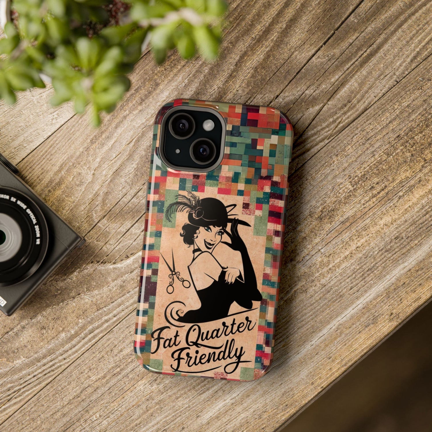 An iPhone Phone Case with a funny quilting saying