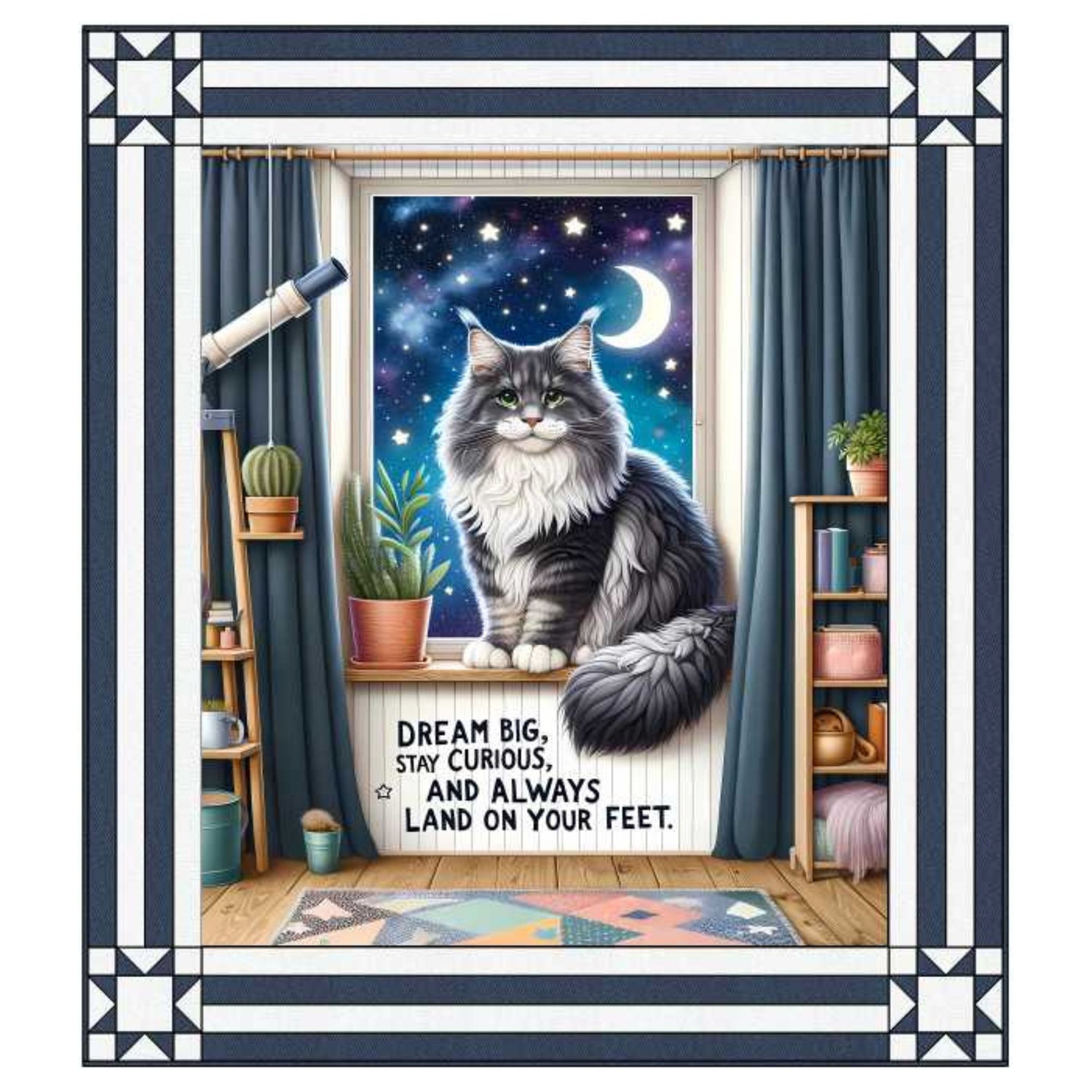 Dream Big Cat Quilt Collection - Quilting Inspiration with a Majestic Maine Coon
