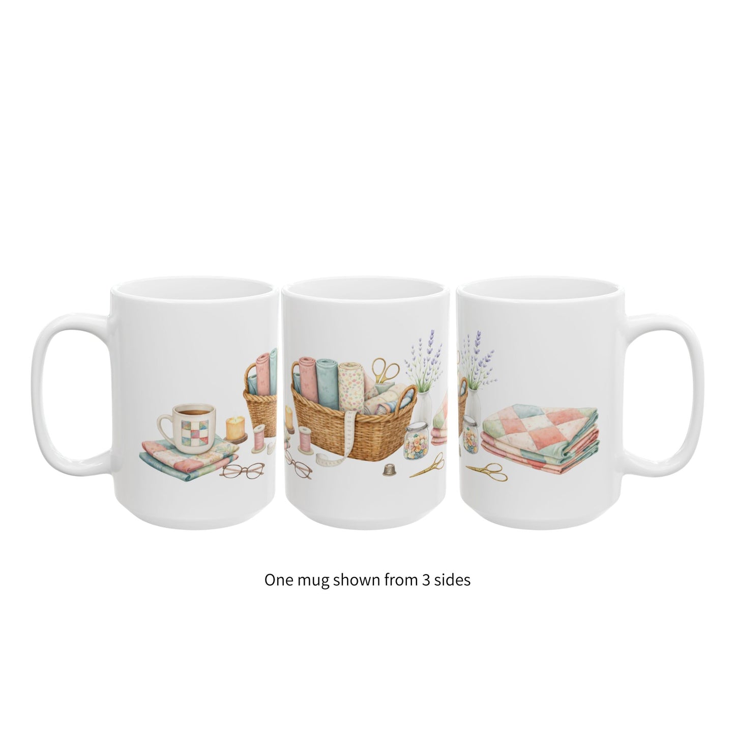 Soft Sentiments Quilting Basket Ceramic Mug