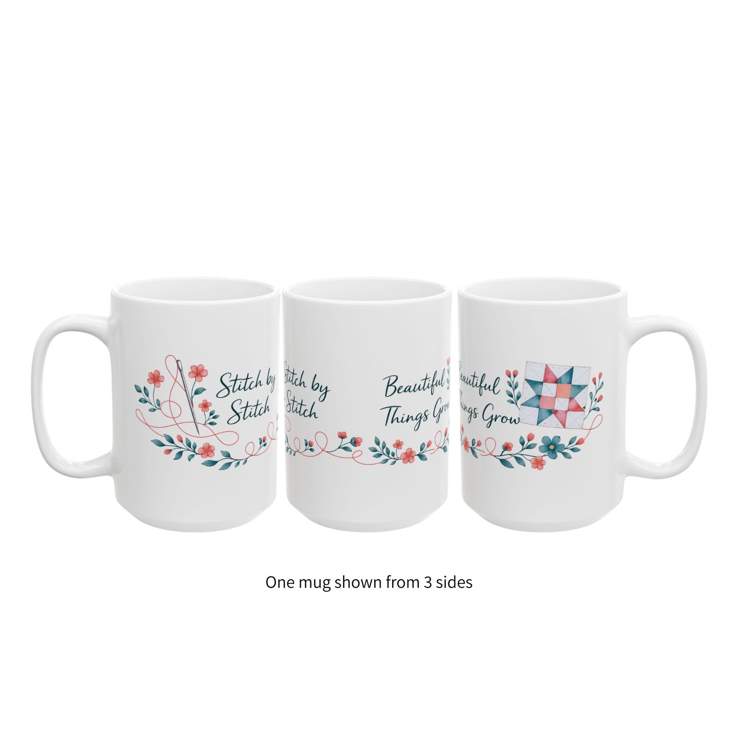 Soft Sentiments Stitch by Stitch Ceramic Mug