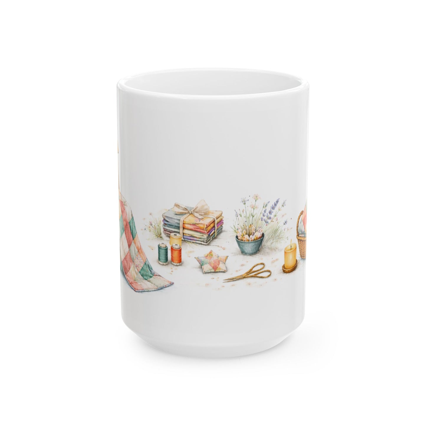 Soft Sentiments Quilting Chair Ceramic Mug