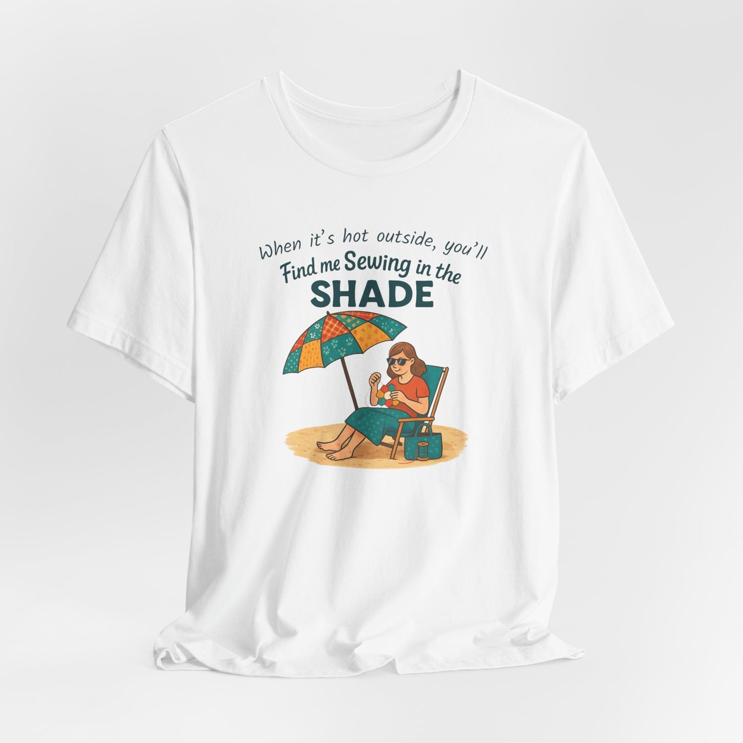 Sewing in the Shade EPP T-Shirt – Funny Summer Shirt for English Paper Piecing Quilters