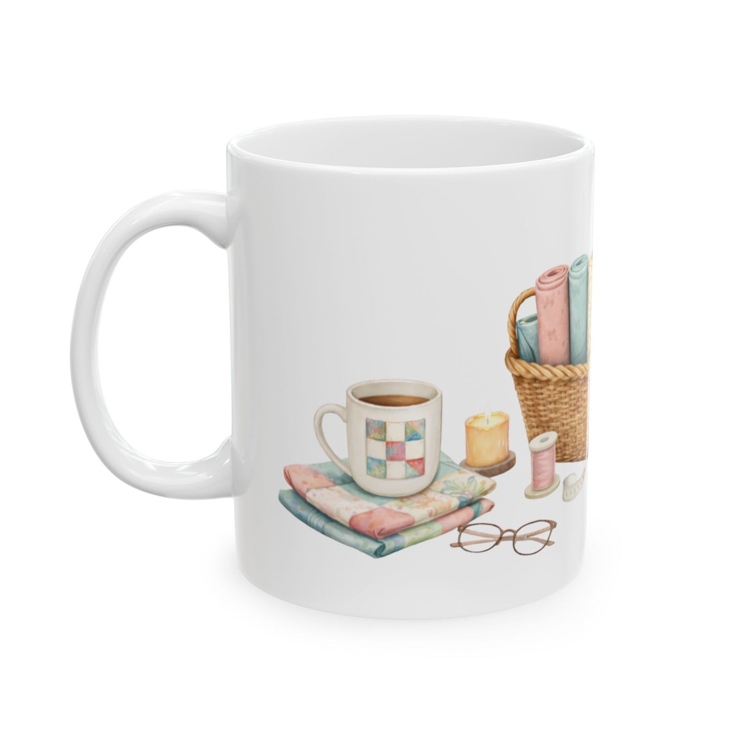 Soft Sentiments Quilting Basket Ceramic Mug