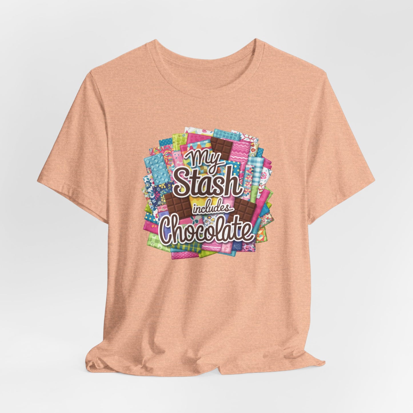 My Stash Includes Chocolate T-Shirt – Fun Quilter Design