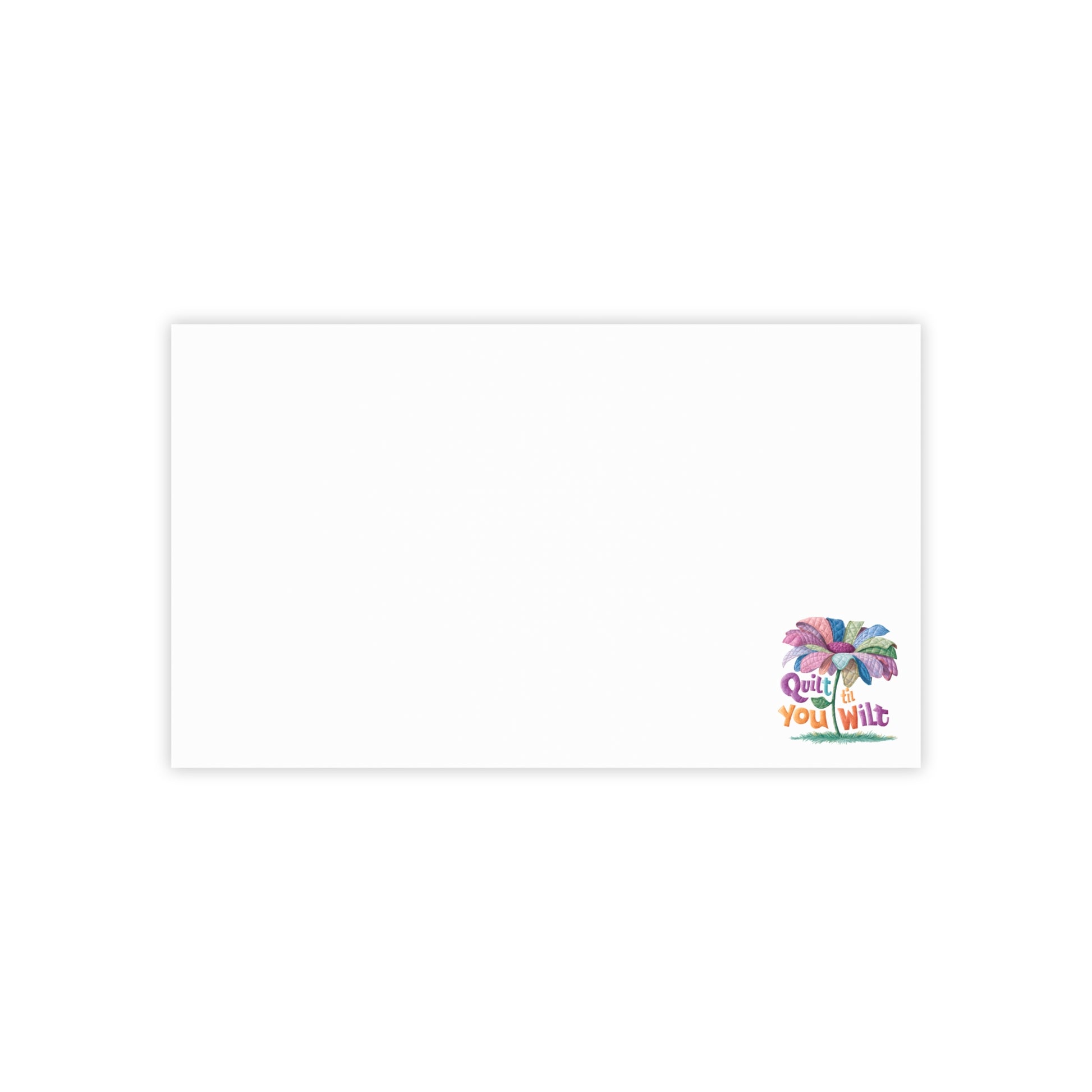 Unique and fun quilting notepads for quilters featuring 'Quilt 'Til You Wilt: Fun and Funny 3M Post-it Notes for Quilters'. Ideal for showing off quilting passion.