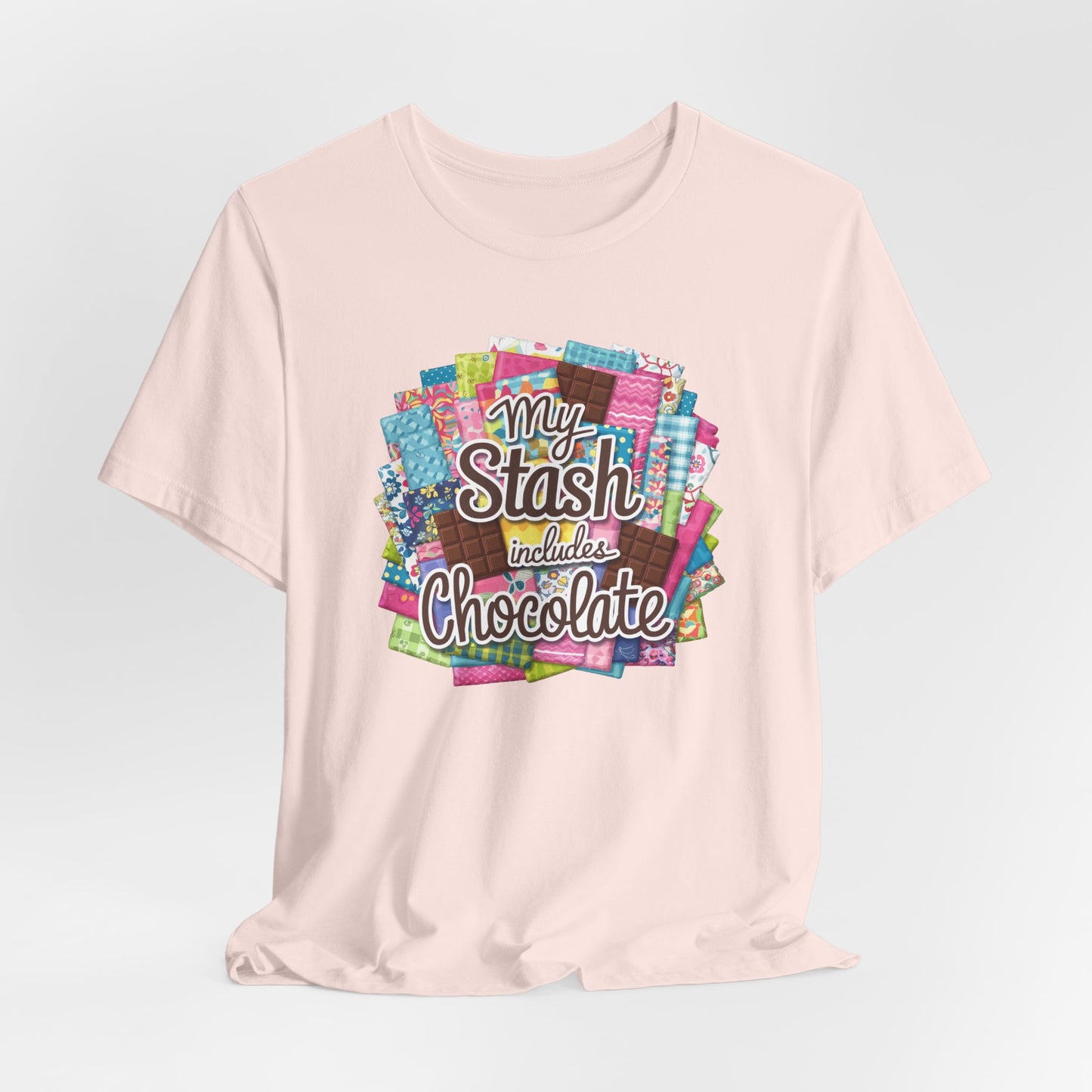 My Stash Includes Chocolate T-Shirt – Fun Quilter Design