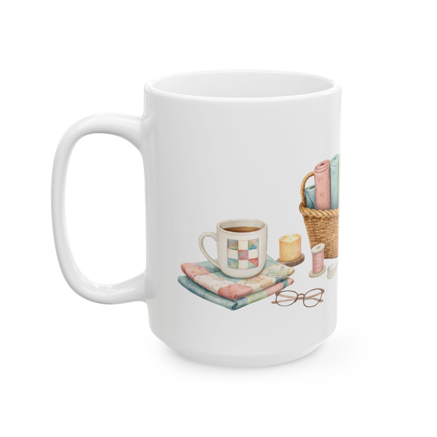 Soft Sentiments Quilting Basket Ceramic Mug