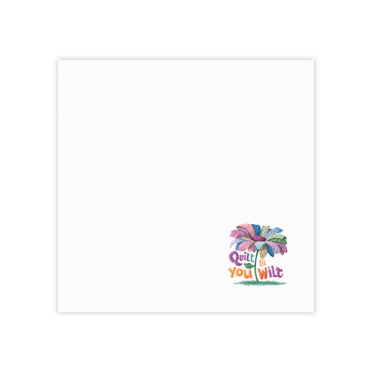 Unique and fun quilting notepads for quilters featuring 'Quilt 'Til You Wilt: Fun and Funny 3M Post-it Notes for Quilters'. Ideal for showing off quilting passion.