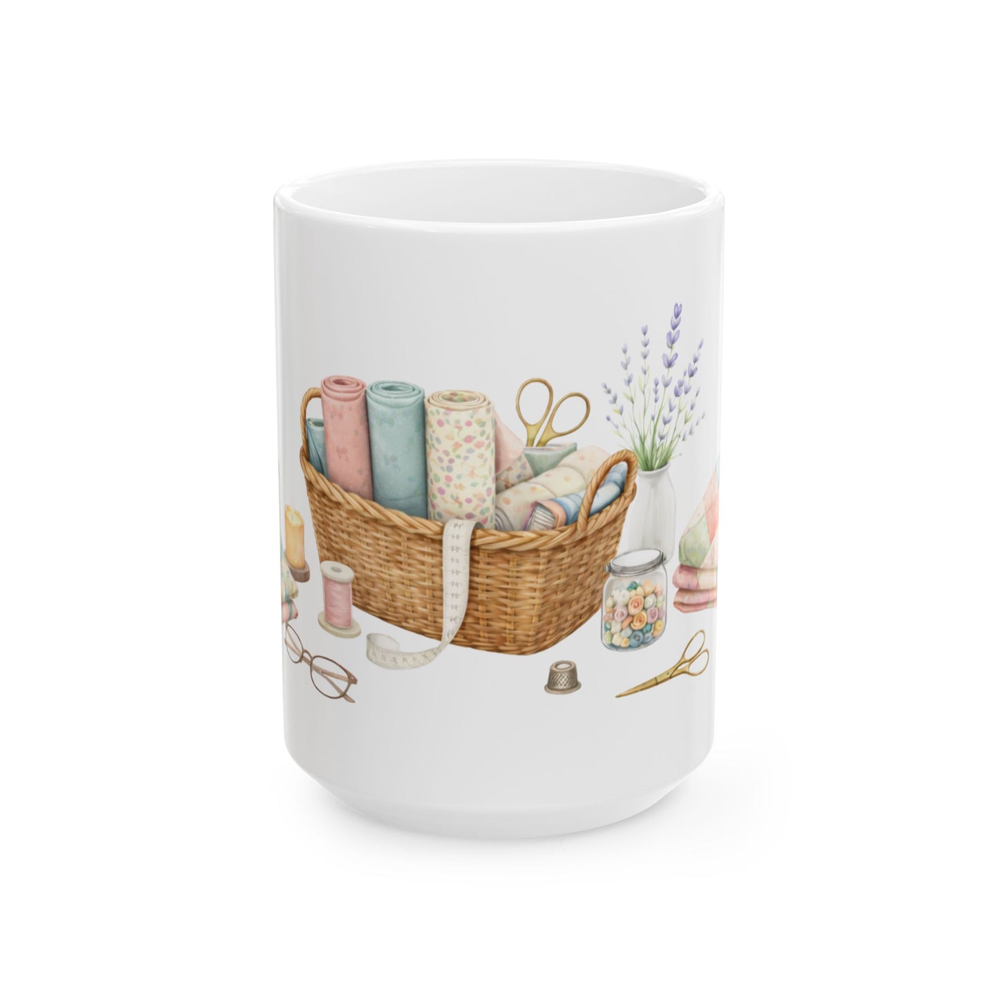 Soft Sentiments Quilting Basket Ceramic Mug