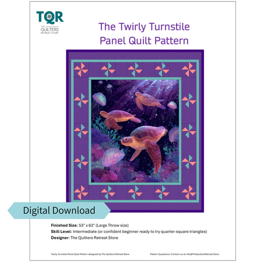 Twirly Turnstile Panel Quilt Pattern – A Whimsical Spin on a Classic Design - Digital Download