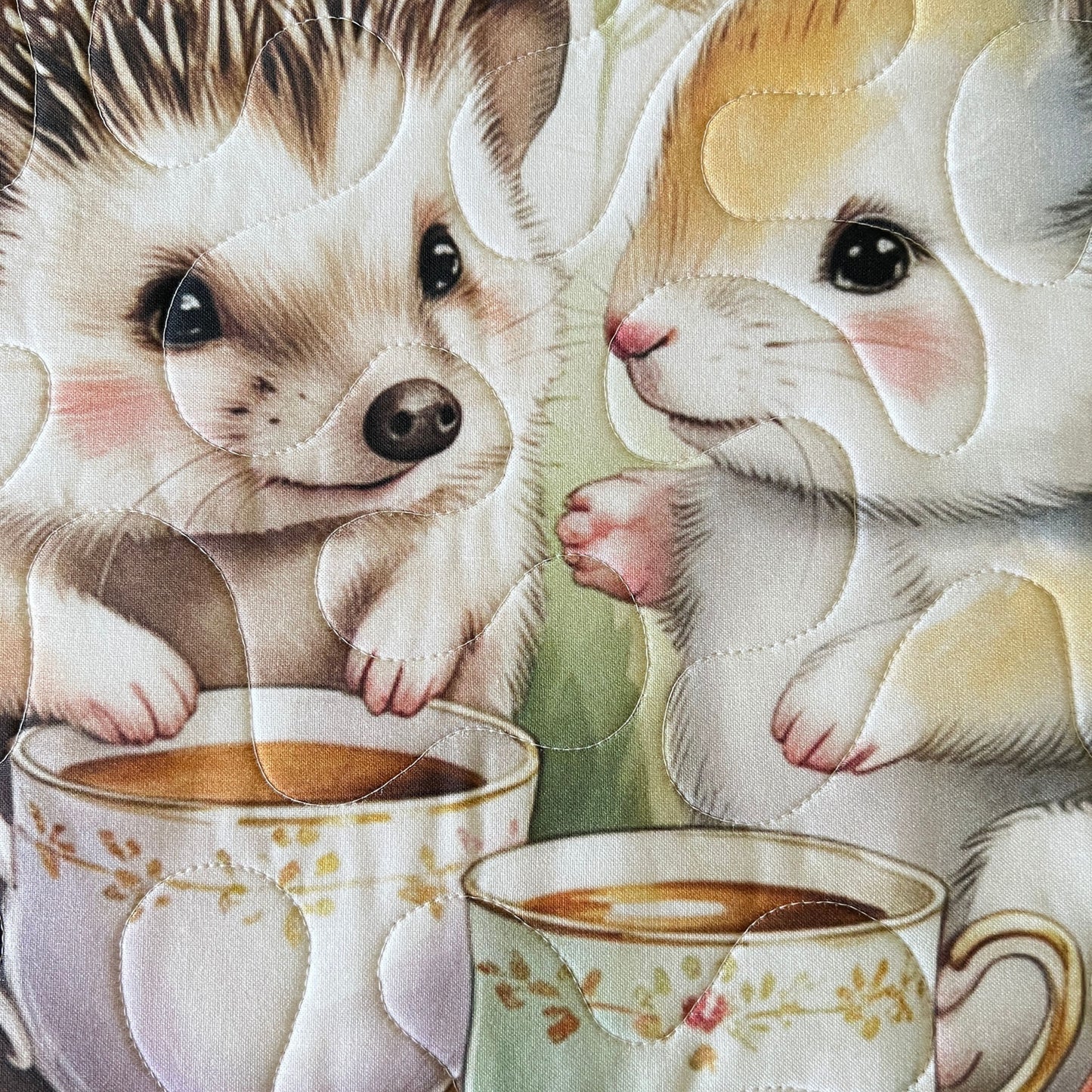 Tiny Tea Time Friends Baby Quilt Panel + Pattern