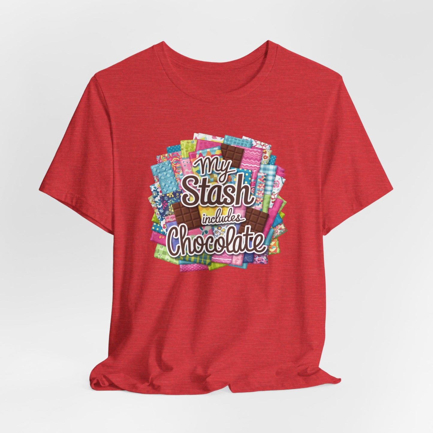 My Stash Includes Chocolate T-Shirt – Fun Quilter Design