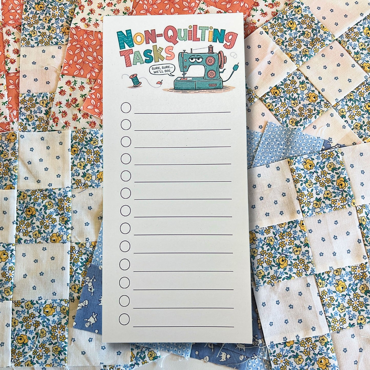 Funny Quilting To-Do List Notepads – 40-Page Slim Pocket-Size Notebooks with Fun Quilty Designs for Quilters