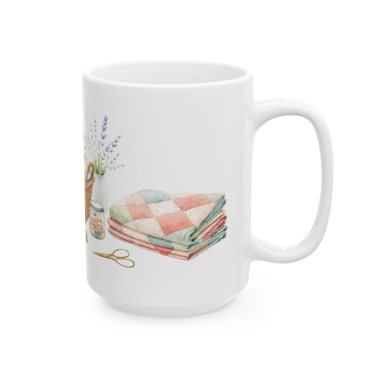 Soft Sentiments Quilting Basket Ceramic Mug