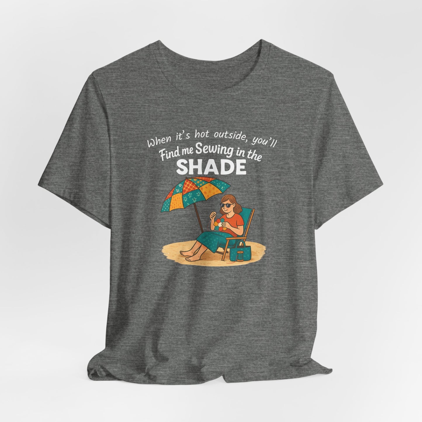 Sewing in the Shade EPP T-Shirt – Funny Summer Shirt for English Paper Piecing Quilters