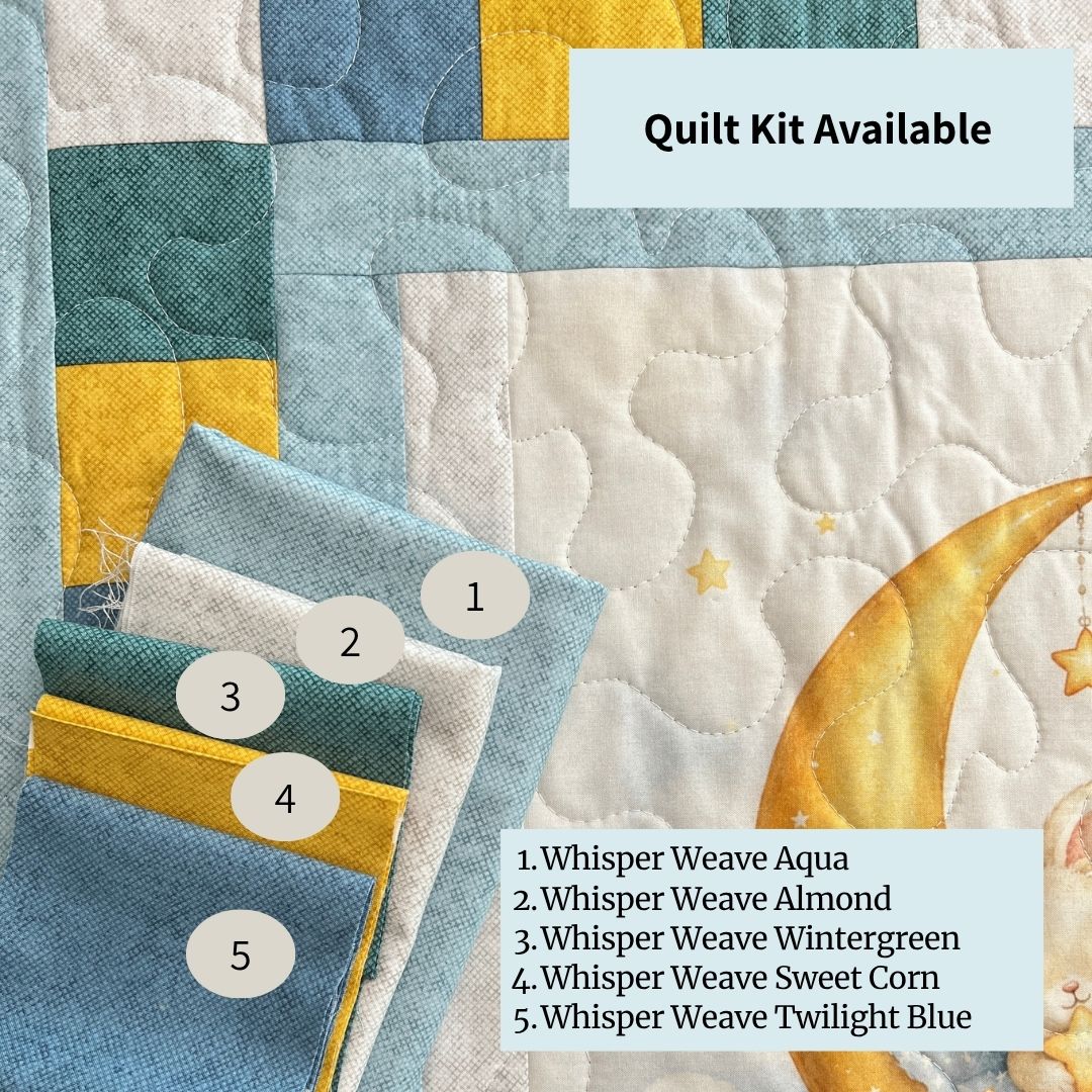 Moonlit Bunny & Bear Baby Quilt Panel + Pattern