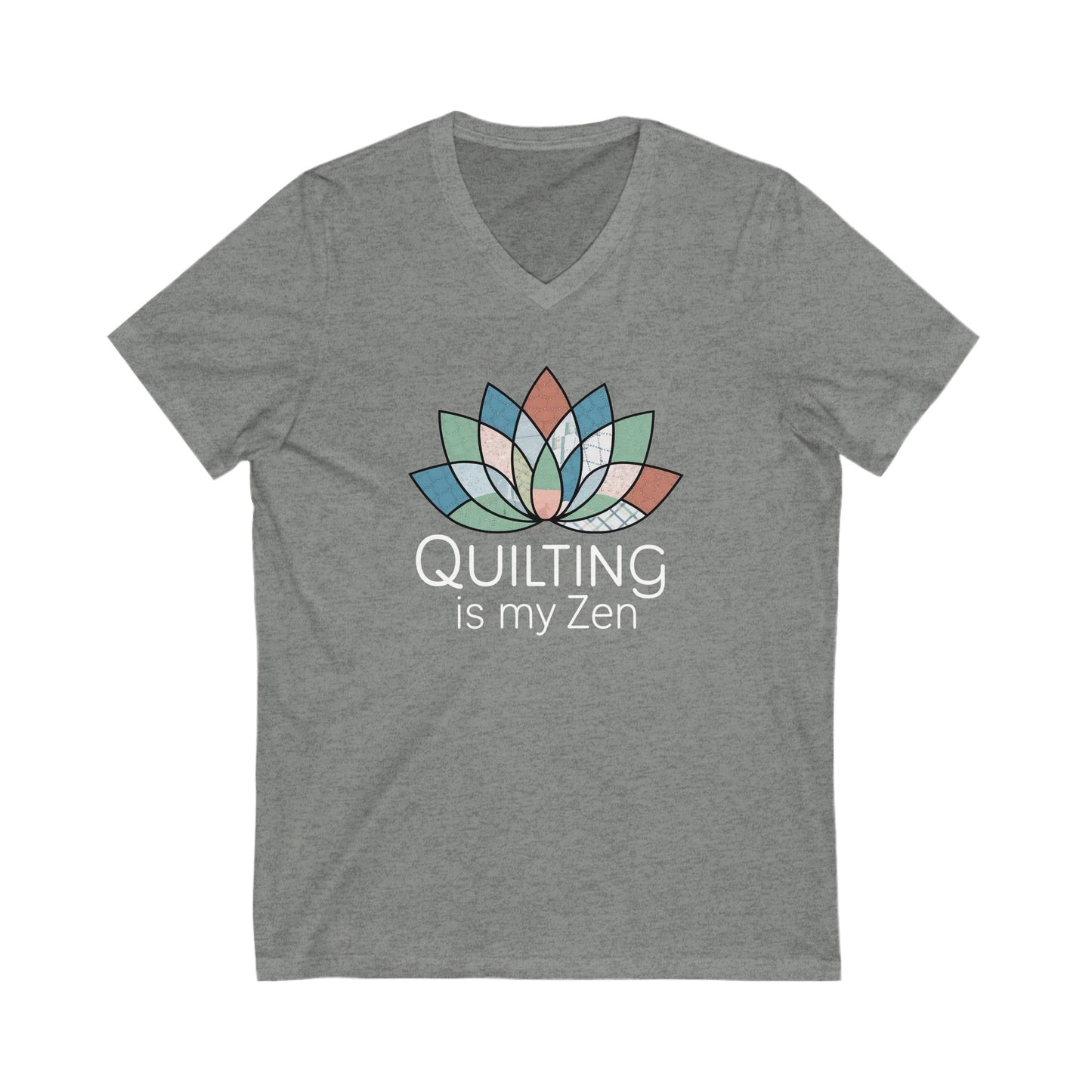 Quilting Is My Zen V-Neck T-Shirt – Mindful Quilting Tee for Calm Stitchers