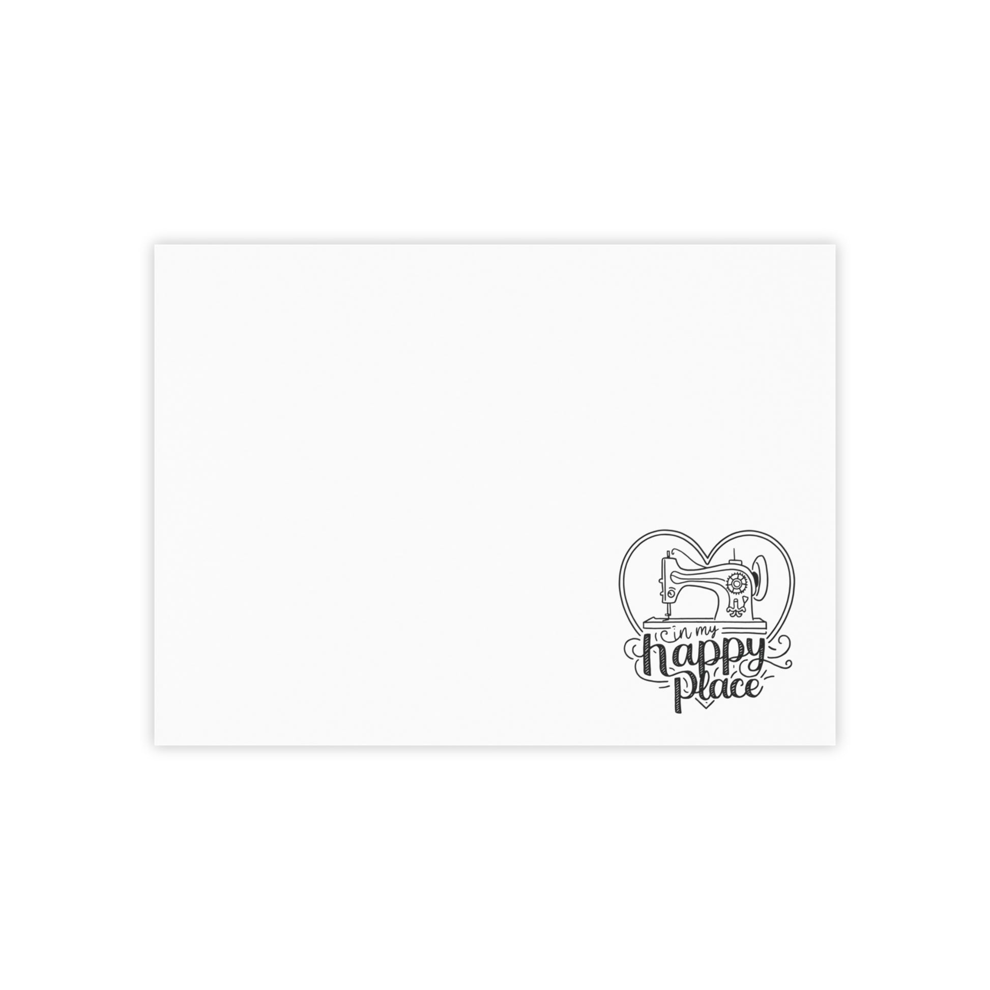 Funny Quilting notepads with a delightful quilting theme. Capture your thoughts, ideas, and quilting plans with our "In My Happy Place" Post-it Notes!  Featuring a charming sewing machine illustration inside a heart, these sticky notes bring a touch of joy to your workspace.
