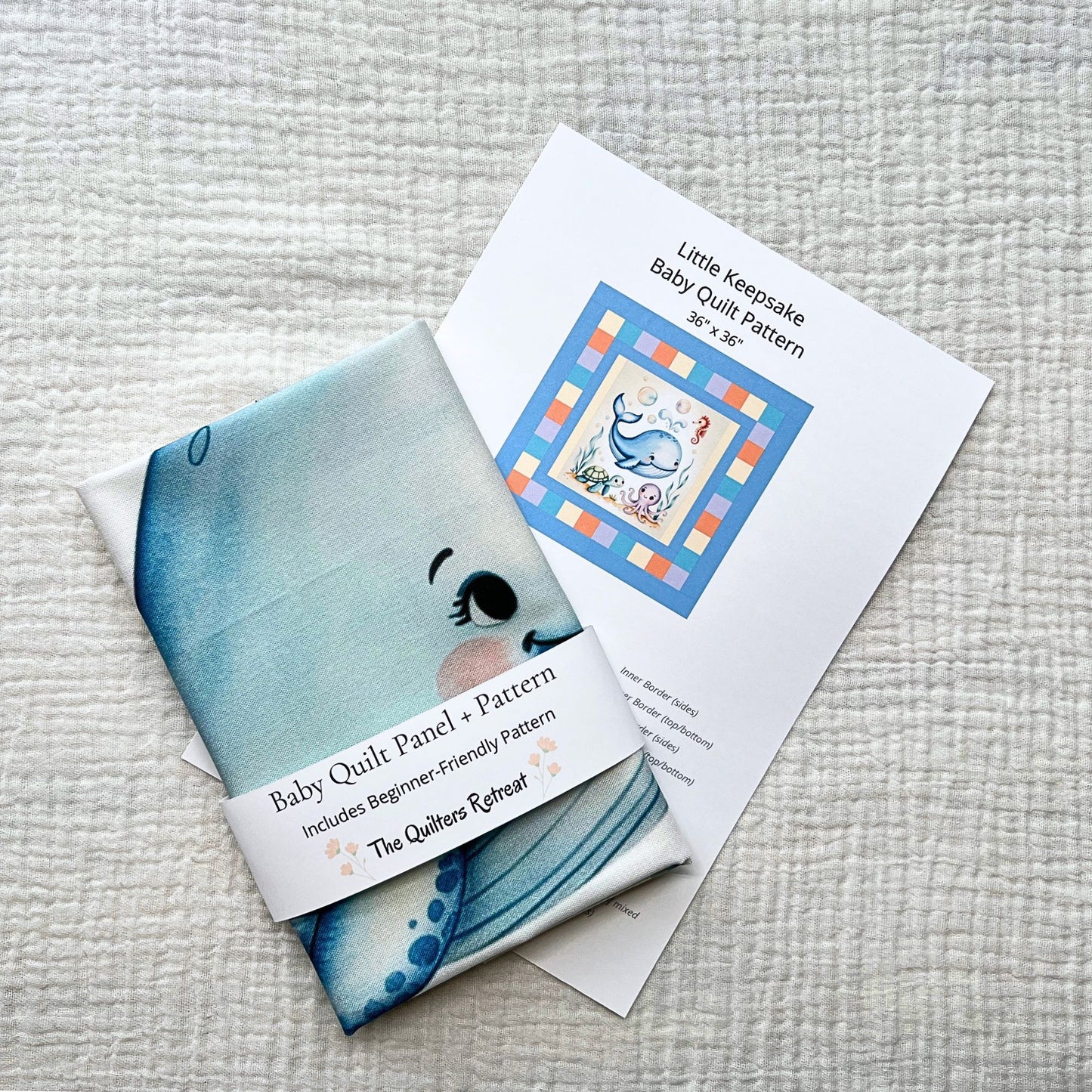 Baby Ocean Friends Baby Quilt Panel + Pattern