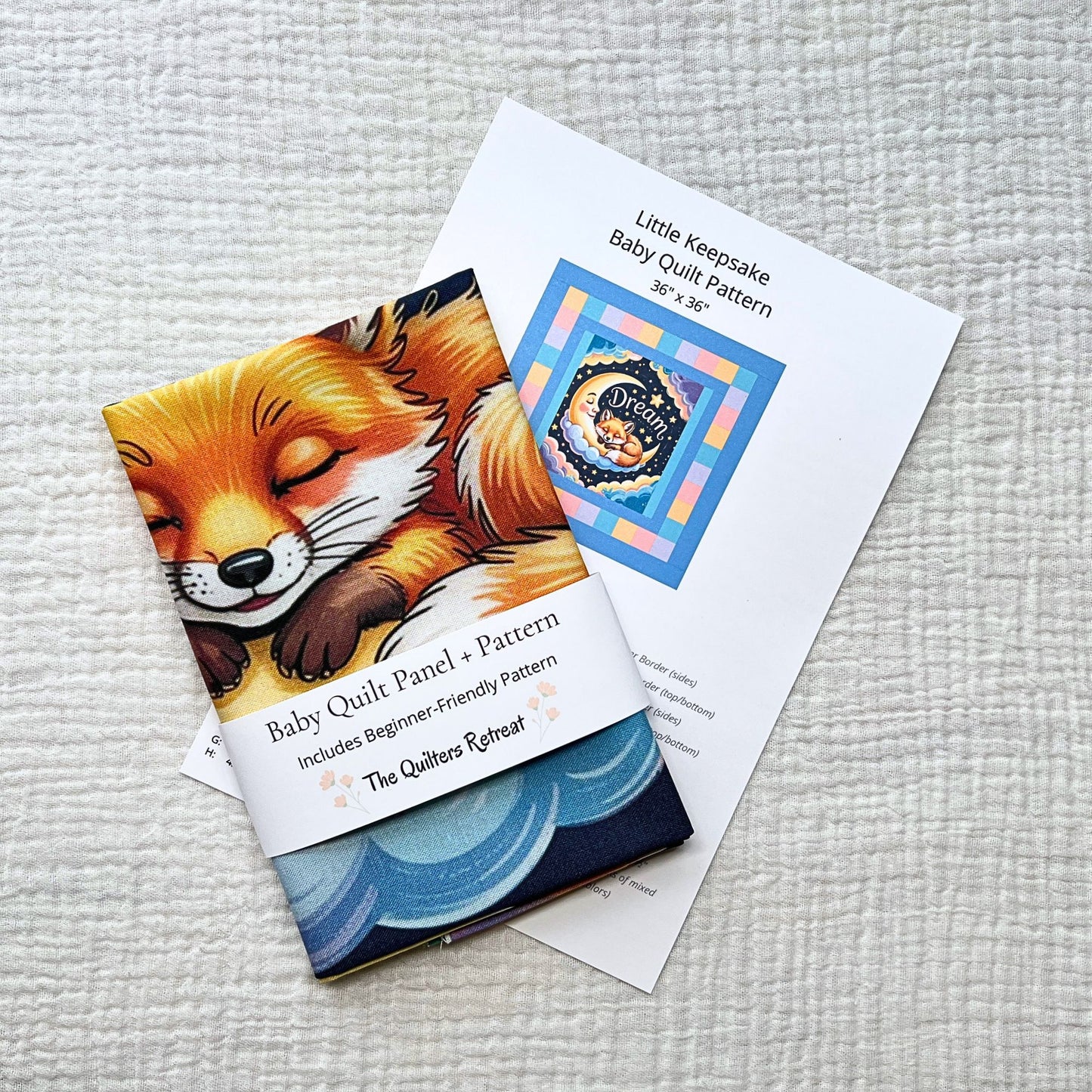 Dream Little Fox Baby Fabric Panel + Baby Quilt Pattern